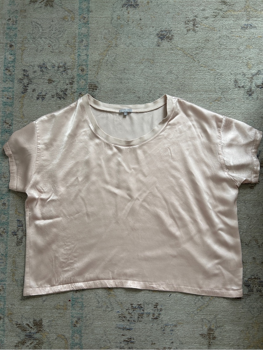 PJ Harlow Kit Satin Short Sleeve Boxy Tee - Pink